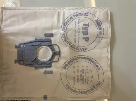 کیسه جاروبرقی مگا ایر مدل 101014P بسته 4 عددی به همراه فیلتر هپا و هوا مناسب برای جاروبرقی های سری P بوش و زیمنس