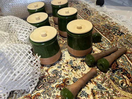 ظرف دیزی سفالی مدل یک نفره بسته 6 عددی