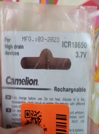 باتری لیتیوم یون قابل شارژ کملیون مدل ICR-18650 کد 31196 ظرفیت 2200 میلی آمپرساعت