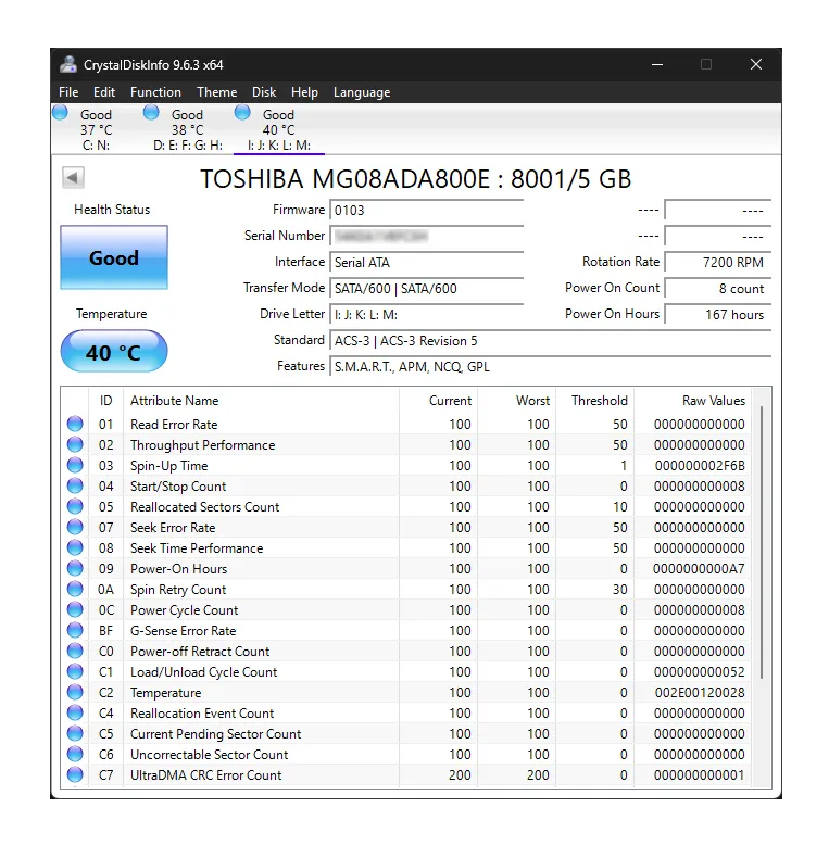 هارد دیسک اینترنال توشیبا مدل MG08-D ظرفیت 8 ترابایت