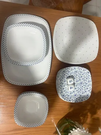 سرویس غذاخوری 27 پارچه چینی زرین ایران مدل کواترو ورنیکا درجه یک