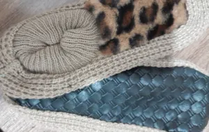 تجریه خرید پاپوش بافتنی زنانه نیکتا مدل پلنگی کد 1297-CR