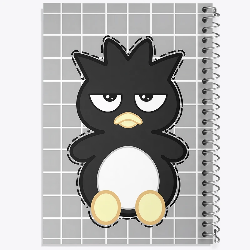 دفتر ژورنال نویسی 50 برگ خندالو مدل نقطه ای طرح باتز مارو (Badtz-Maru) کد N7802