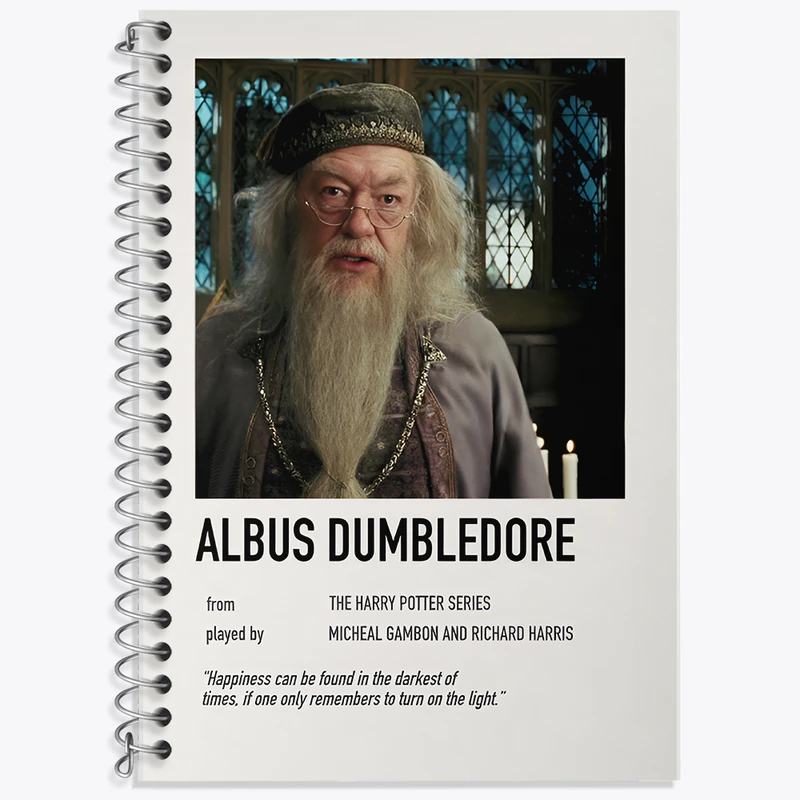 دفتر زبان دوخط 50 برگ خندالو طرح آلبوس دامبلدور (Albus Dumbledore) کد F13399