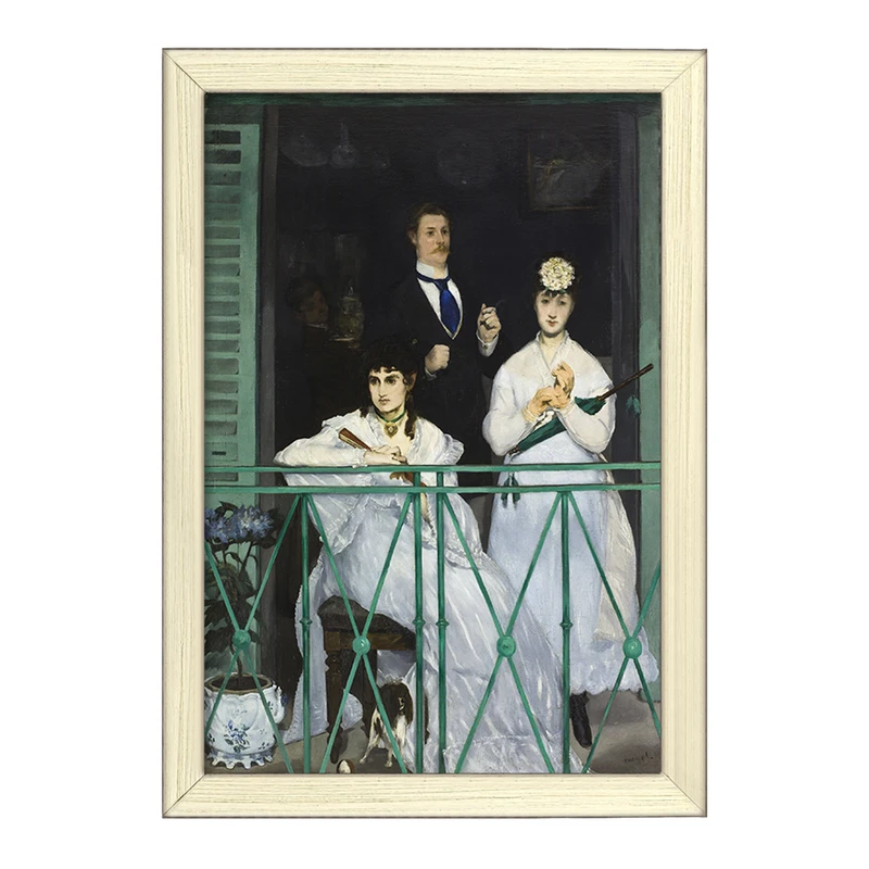 تابلو خندالو طرح نقاشی بالکن اثر ادوار مانه کد F12414