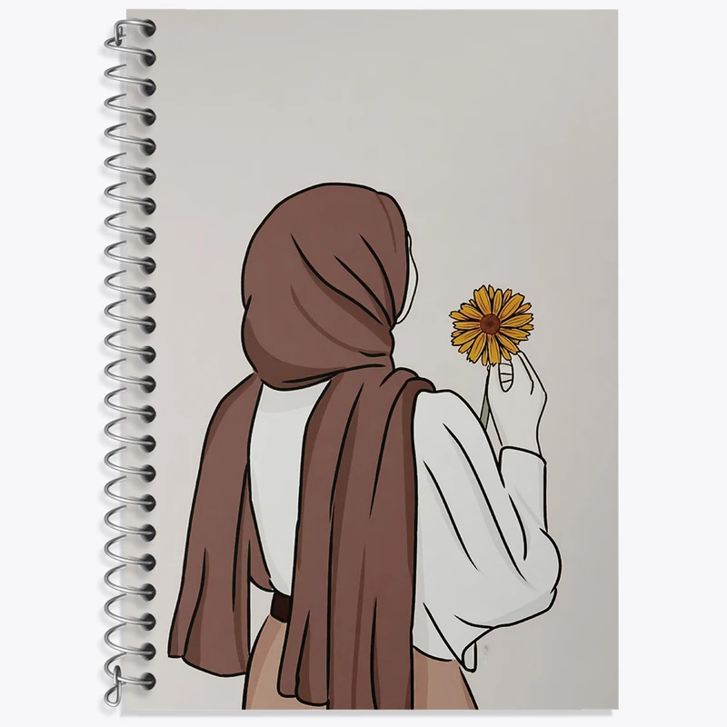 دفتر زبان دوخط 50 برگ خندالو طرح دخترانه مینیمال کد F3258