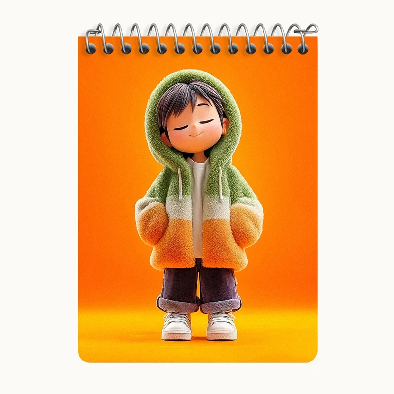 دفتر یادداشت 50 برگ خندالو طرح پسرانه کیوت کد N9407