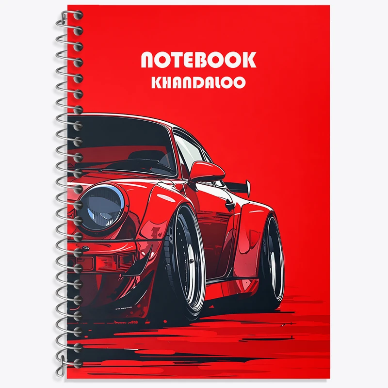 دفتر زبان 50 برگ خندالو مدل دو خط طرح پورشه (Porsche 911) کد N7531