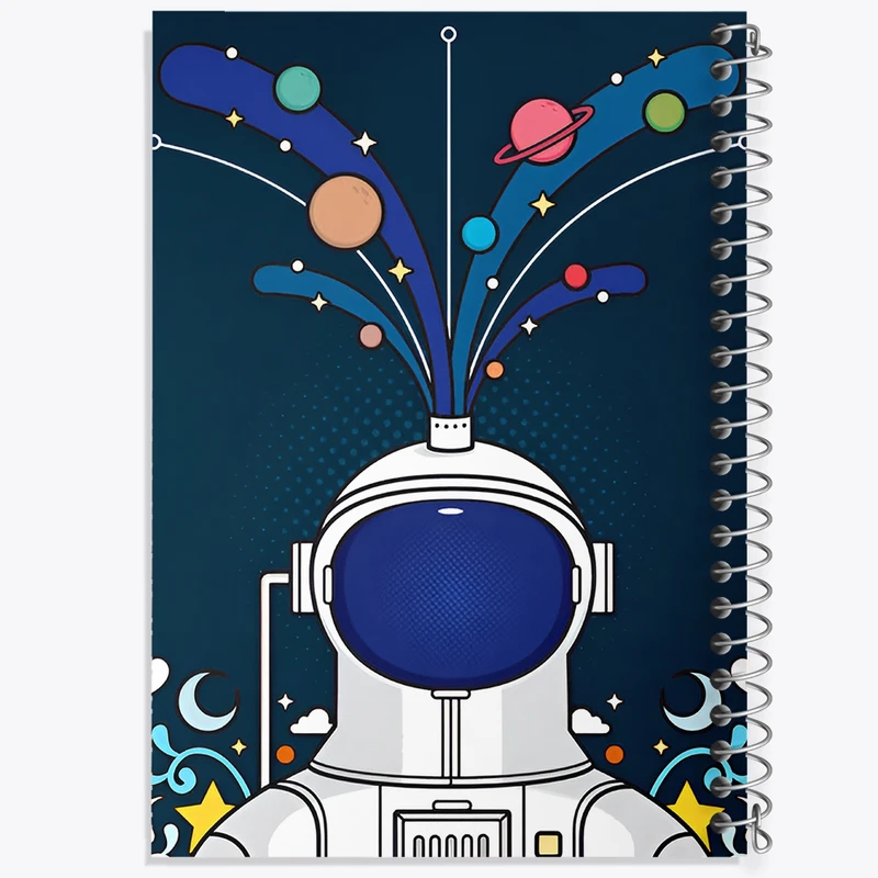 دفتر شطرنجی 50 برگ خندالو طرح فضایی کد N8323