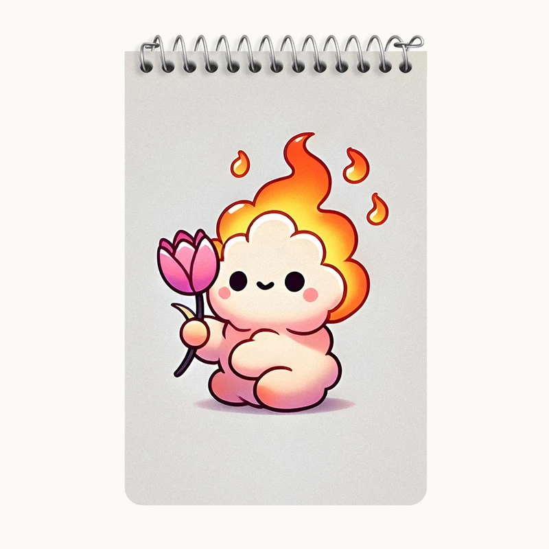 دفتر یادداشت 50 برگ خندالو طرح گوله آتیش بامزه کد F11743