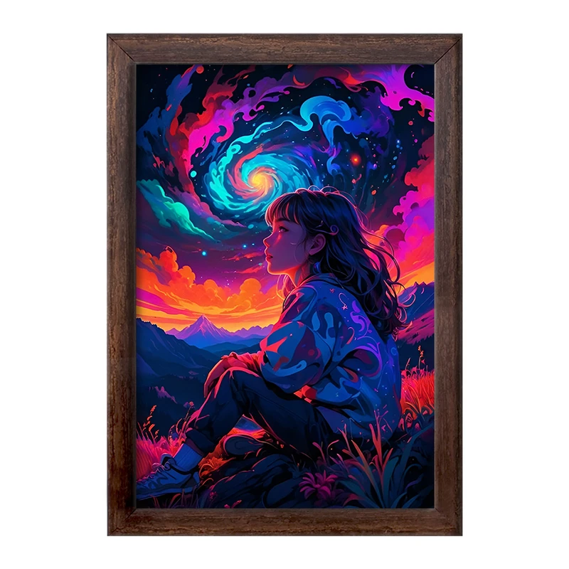 تابلو خندالو طرح دختر و آسمان کد F11840