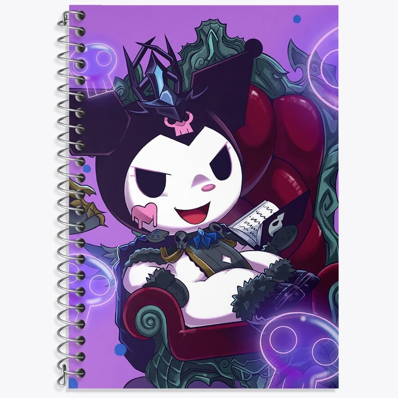 دفتر زبان 50 برگ خندالو مدل سه خط طرح کرومی (Kuromi) کد N9101