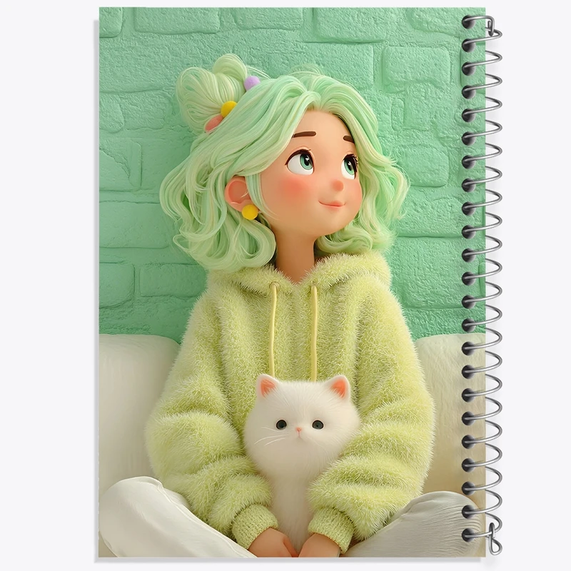 دفتر شطرنجی 50 برگ خندالو طرح دخترانه فانتزی کد N9405