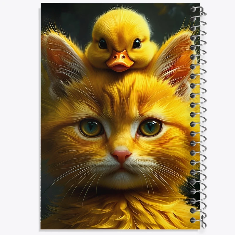 دفتر طراحی 50 برگ خندالو طرح گربه و جوجه اردک کد F8951