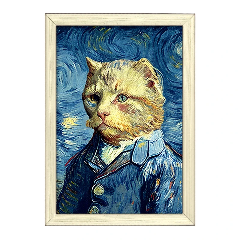 تابلو خندالو طرح گربه ونگوگ کد F4092