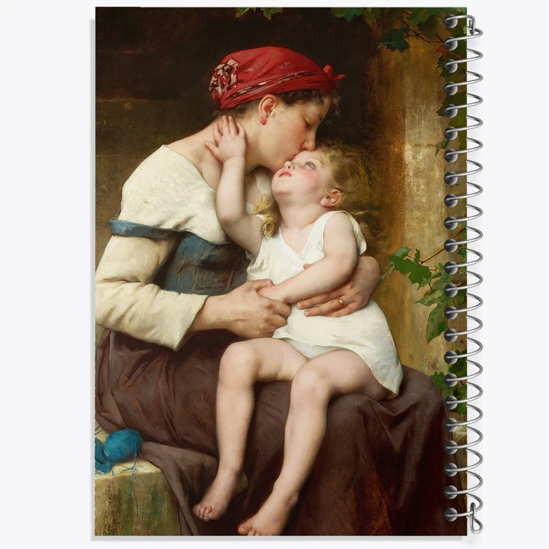 دفتر مشق 50 برگ خندالو طرح نقاشی مادر با فرزند اثر لئون ژان باسیل پررو کد F12373