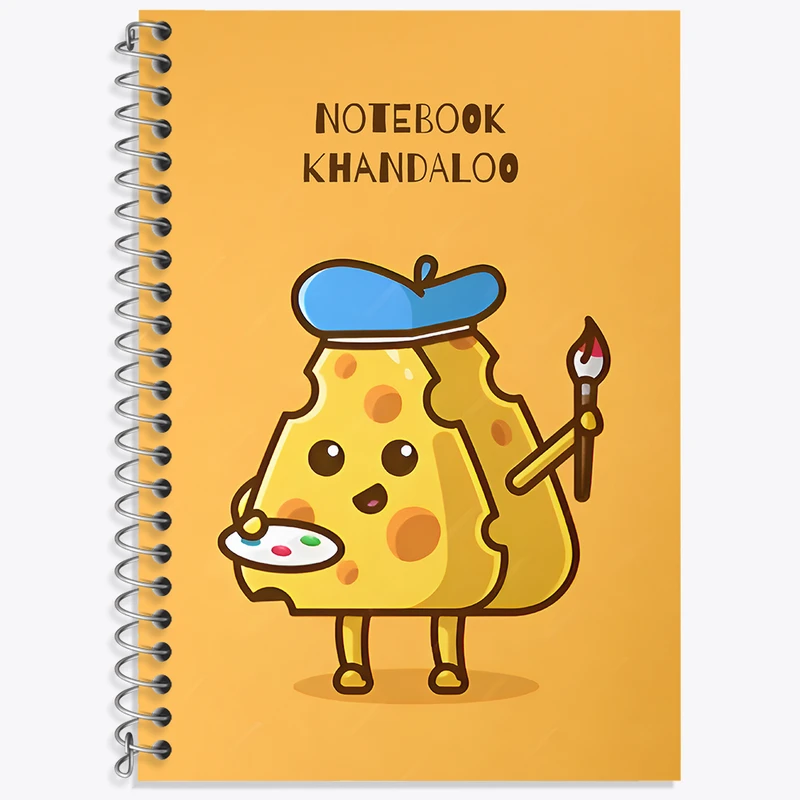 دفتر زبان دوخط 50 برگ خندالو طرح پنیر نقاش کد N7168