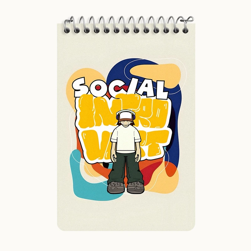 دفتر یادداشت 50 برگ خندالو طرح Social کد F11031