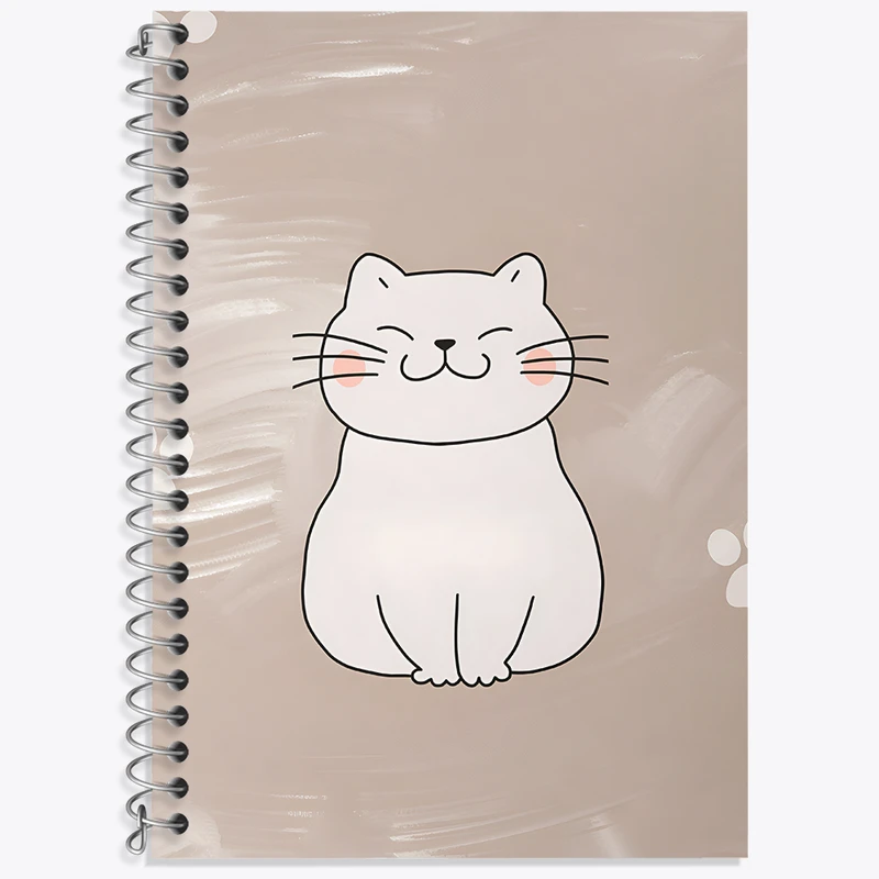 دفتر زبان 50 برگ خندالو مدل دو خط طرح گربه خوشحال کد N6253