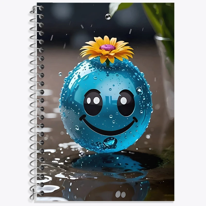 دفتر زبان 50 برگ خندالو مدل دو خط طرح ایموجی خنده کد F11803