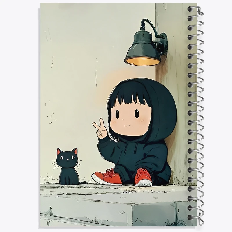 دفتر لیست خرید 50 برگ خندالو طرح دختر و گربه کد F11088