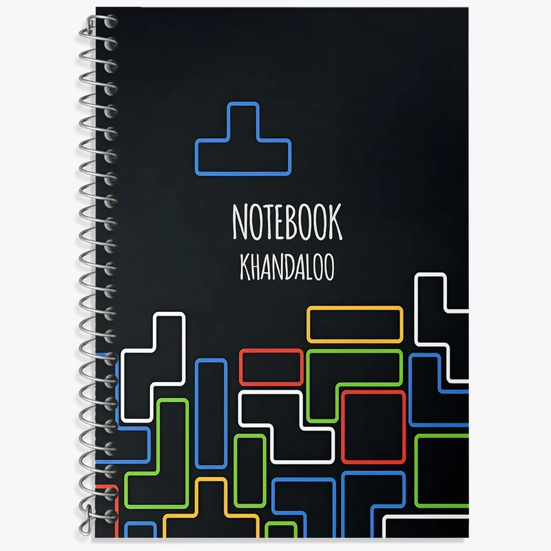 دفتر زبان دوخط 50 برگ خندالو طرح Tetris game  کد N7637