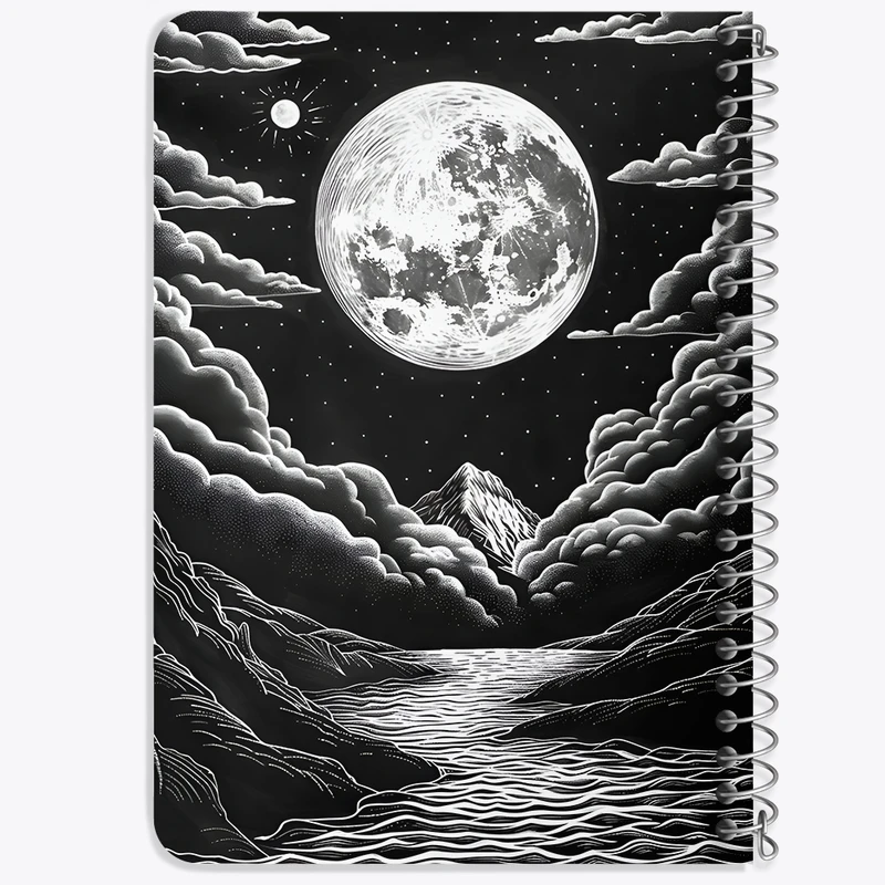 دفتر یادداشت 50 برگ خندالو طرح ماه (Moon) کد F4972