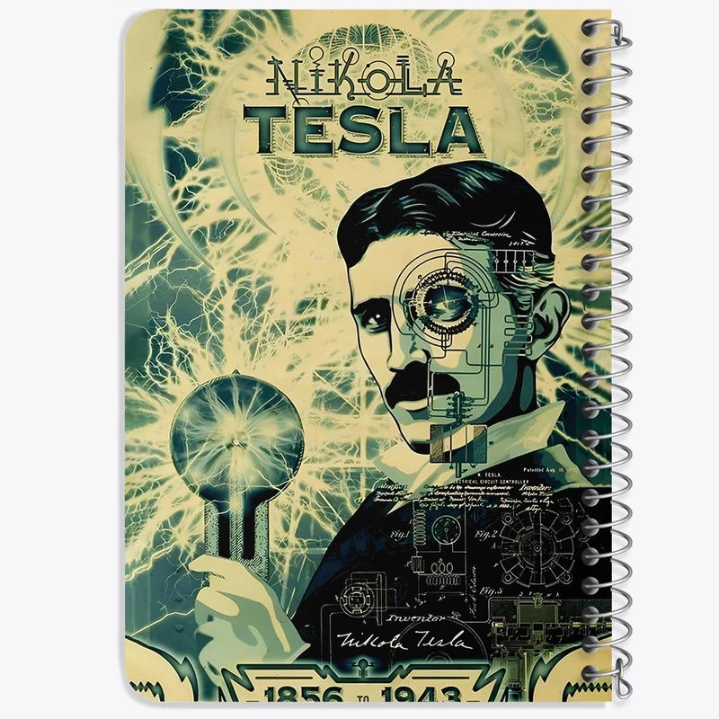 دفتر یادداشت 50 برگ خندالو طرح نیکولا تسلا (Nikola Tesla) کد F6837