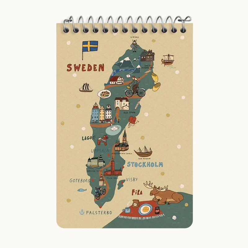 دفتر یادداشت 50 برگ خندالو طرح سوئد (Sweden) کد F14361