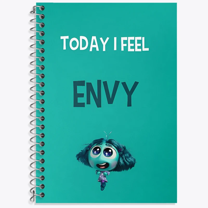 دفتر زبان 50 برگ خندالو مدل دو خط طرح اینساید اوت (Envy) کد N8408