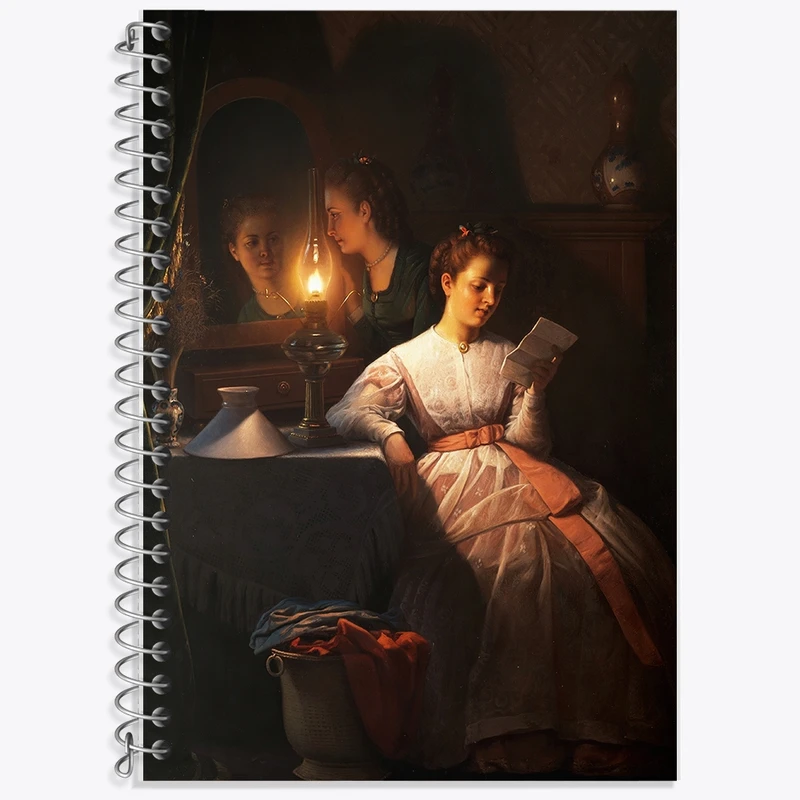 دفتر لغت 50 برگ خندالو طرح نقاشی نامه عاشقانه اثر پتروس ون شندل کد F12262