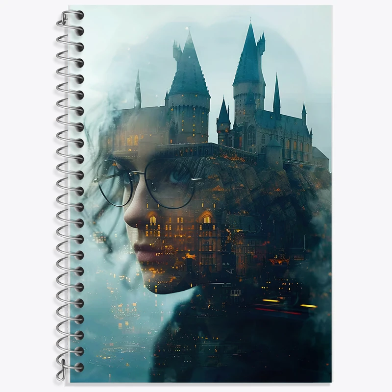 دفتر زبان 50 برگ خندالو مدل دو خط طرح هرماینی هری پاتر (Harry Potter) کد F14190
