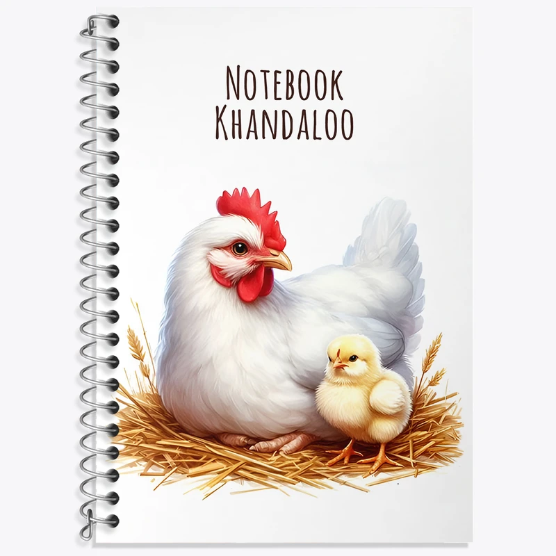 دفتر زبان دوخط 50 برگ خندالو طرح مرغ و جوجه کد N7252