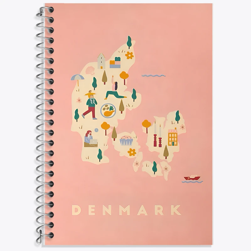 دفتر زبان 50 برگ خندالو مدل دو خط طرح دانمارک (Denmark) کد F14364