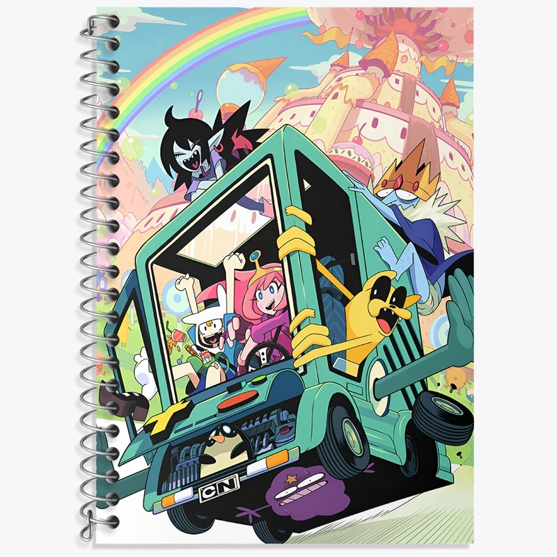 دفتر زبان 50 برگ خندالو مدل سه خط طرح وقت ماجراجویی (Adventure Time) کد N8055