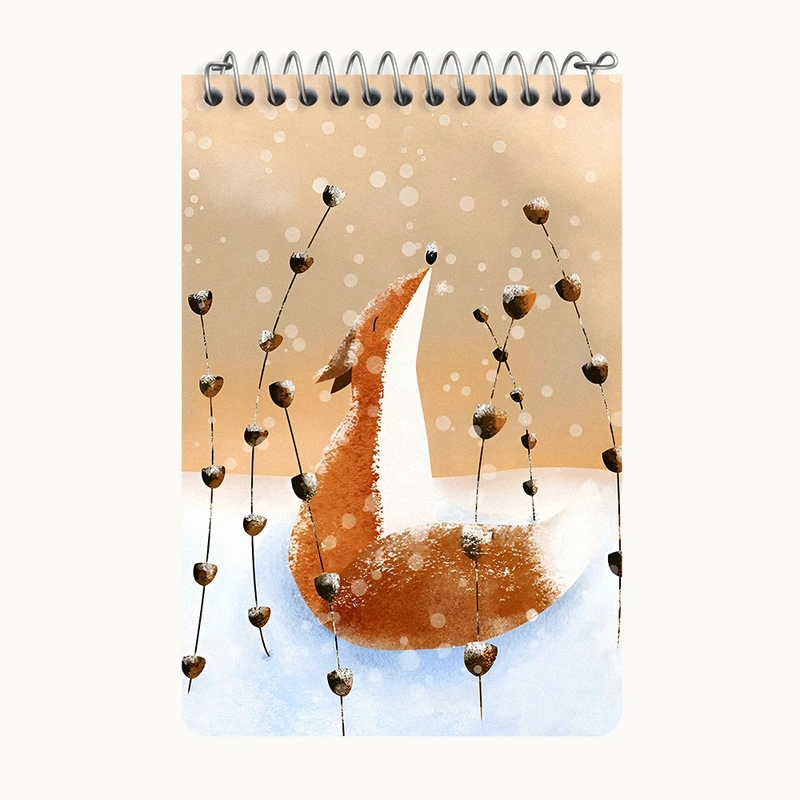 دفتر یادداشت 50 برگ خندالو طرح روباه و برف کد F8726