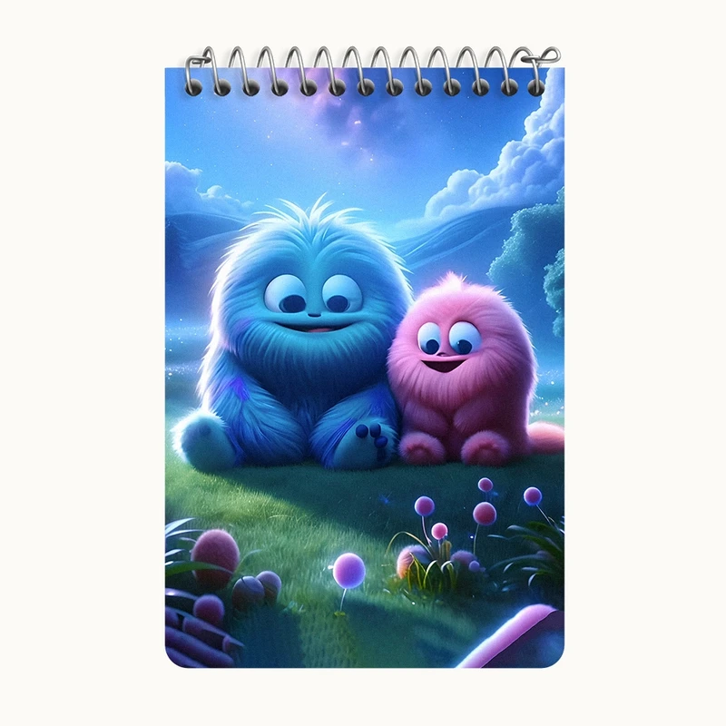 دفتر یادداشت 50 برگ خندالو طرح هیولای کیوت کد F6279