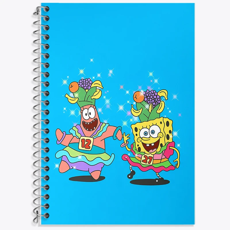 دفتر زبان 50 برگ خندالو مدل دو خط طرح باب اسفنجی و پاتریک کد F8599