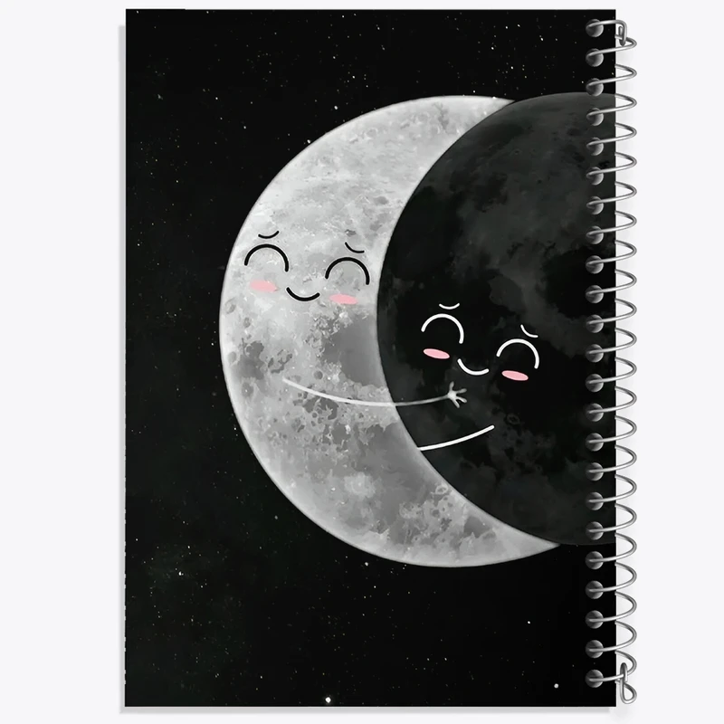 دفتر طراحی 50 برگ خندالو طرح ماه کیوت کد F4305