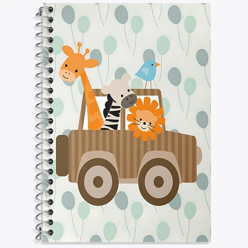 دفتر زبان 50 برگ خندالو مدل سه خط طرح حیوانات بامزه کد N6844