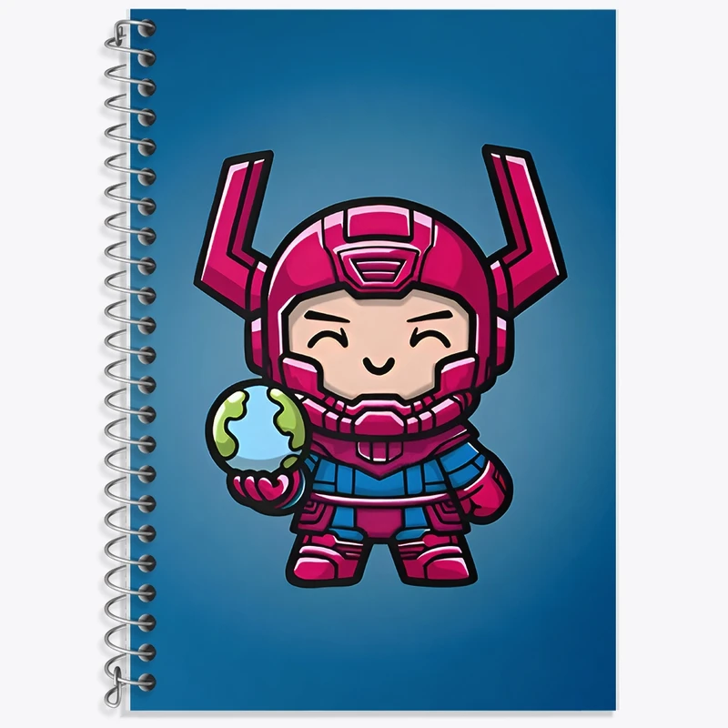 دفتر زبان 50 برگ خندالو مدل سه خط طرح گالاکتوس مارول (Marvel) کد F9421