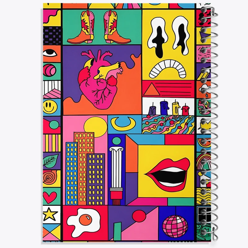 دفتر مشق 50 برگ خندالو طرح انتزاعی کد F9683