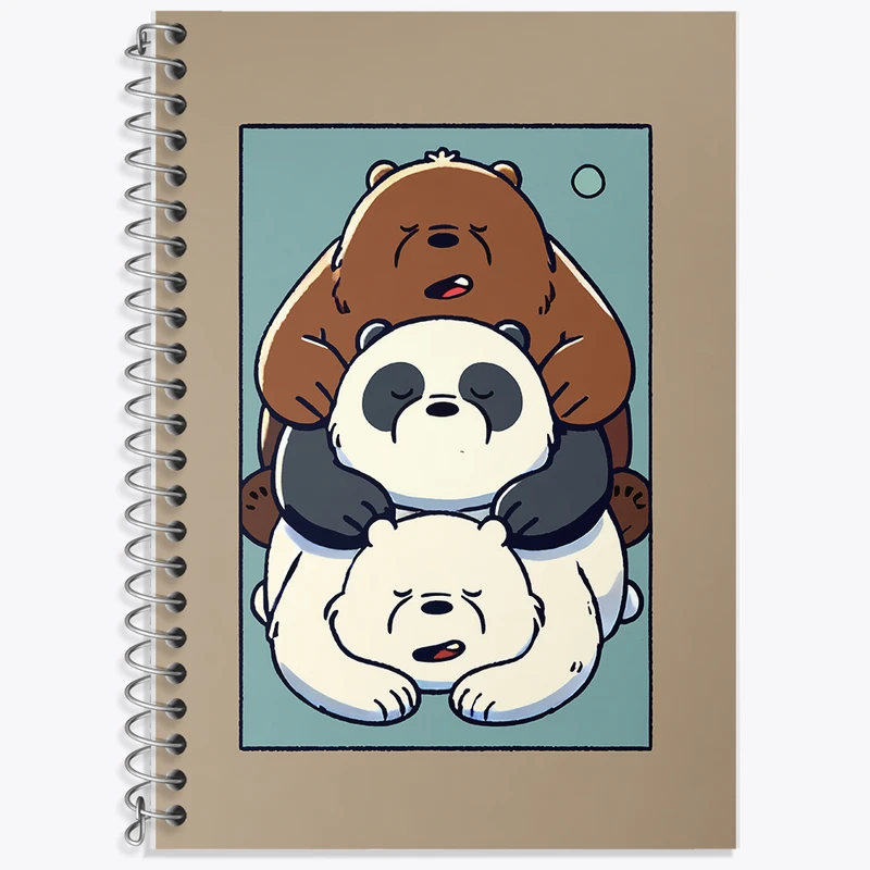 دفتر زبان دوخط 50 برگ خندالو طرح سه خرس کله پوک کد F8963