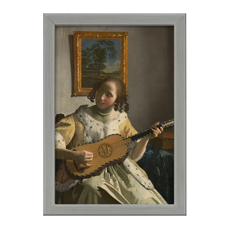 تابلو خندالو طرح نقاشی نوازنده گیتار اثر یوهانس فرمیر کد F12427