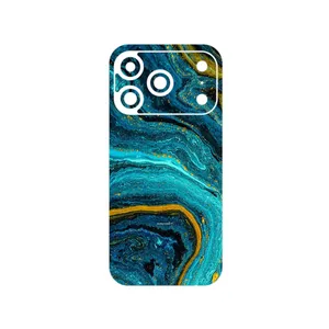 MAHOOT Turquoise marblewith golden streaks Cover Sticker for Apple iPhone 17 Pro