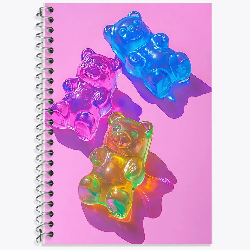 دفتر نت موسیقی 50 برگ خندالو طرح پاستیل خرسی کد F9112