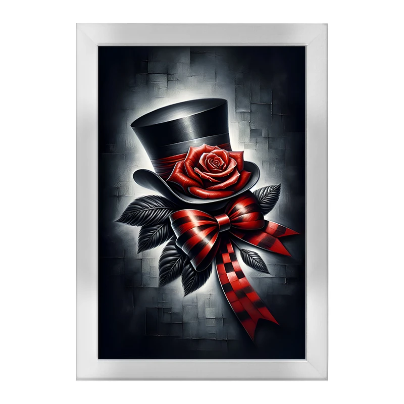 تابلو خندالو طرح کلاه گل رز کد F11590