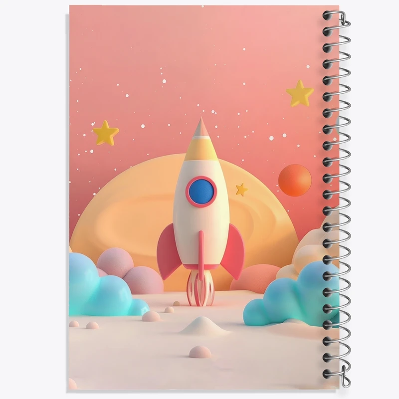 دفتر طراحی 50 برگ خندالو طرح فضاپیما کد N2251