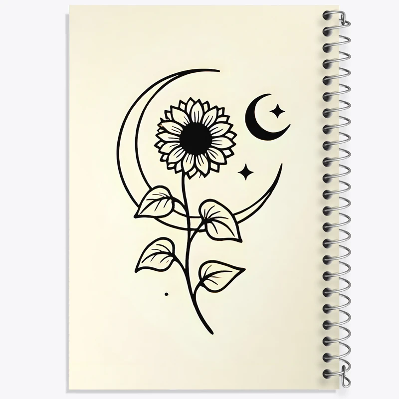 دفتر نقاشی 50 برگ خندالو طرح ماه و گل کد N6752