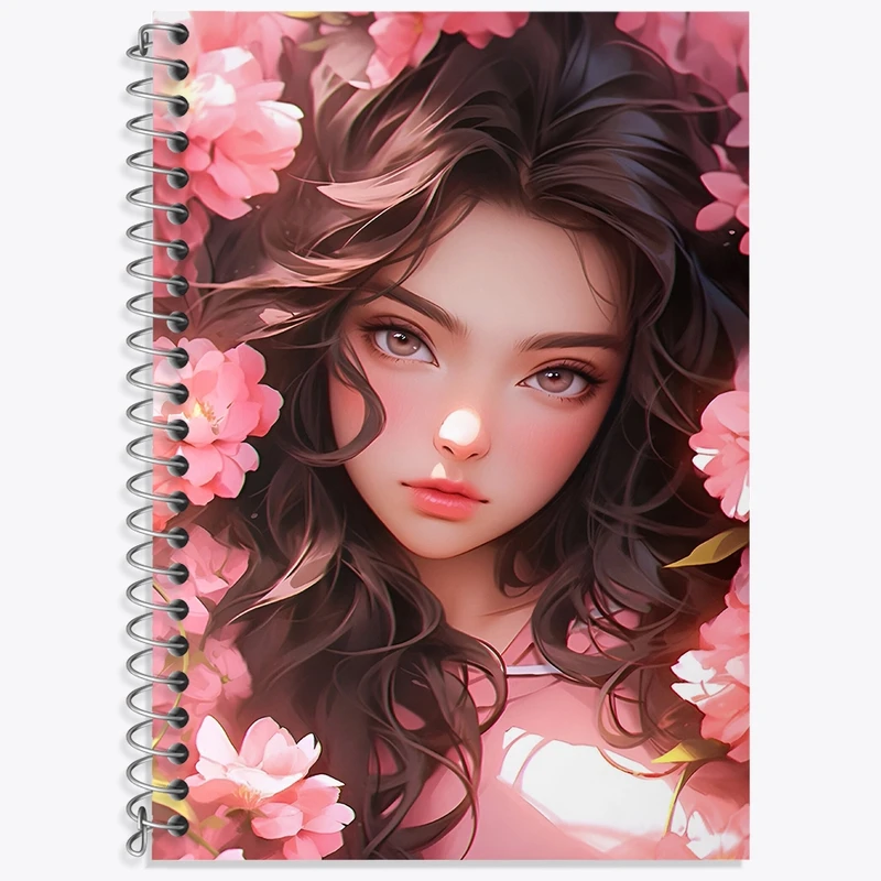 دفتر زبان 50 برگ خندالو مدل سه خط طرح دخترانه کد F3781